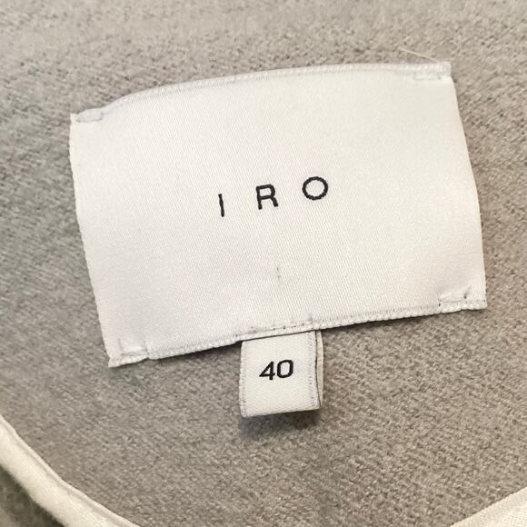 IRO Curty Virgin Wool Longline Slim Moto Jacket Blazer Beige Gray 40 US 8 - Picture 9 of 12